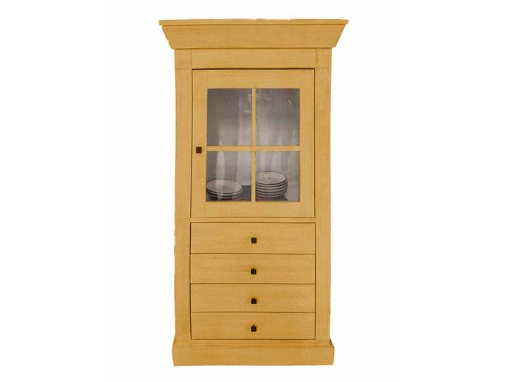 Casamia Vitrine Vitrine Glas-Vitrine Standvitrine 1-türig Santos 151x82cm Massivholz