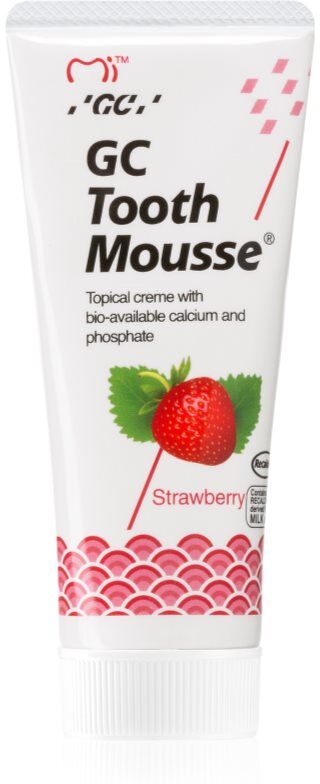 GC Tooth Mousse schützende remineralisierende Zahncreme für empfindliche Zähne ohne Fluor Geschmack Strawberry 35 ml