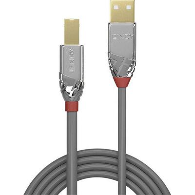 LINDY USB-Kabel USB 2.0 USB-A Stecker, USB-B Stecker 3.00 m Grau 36643