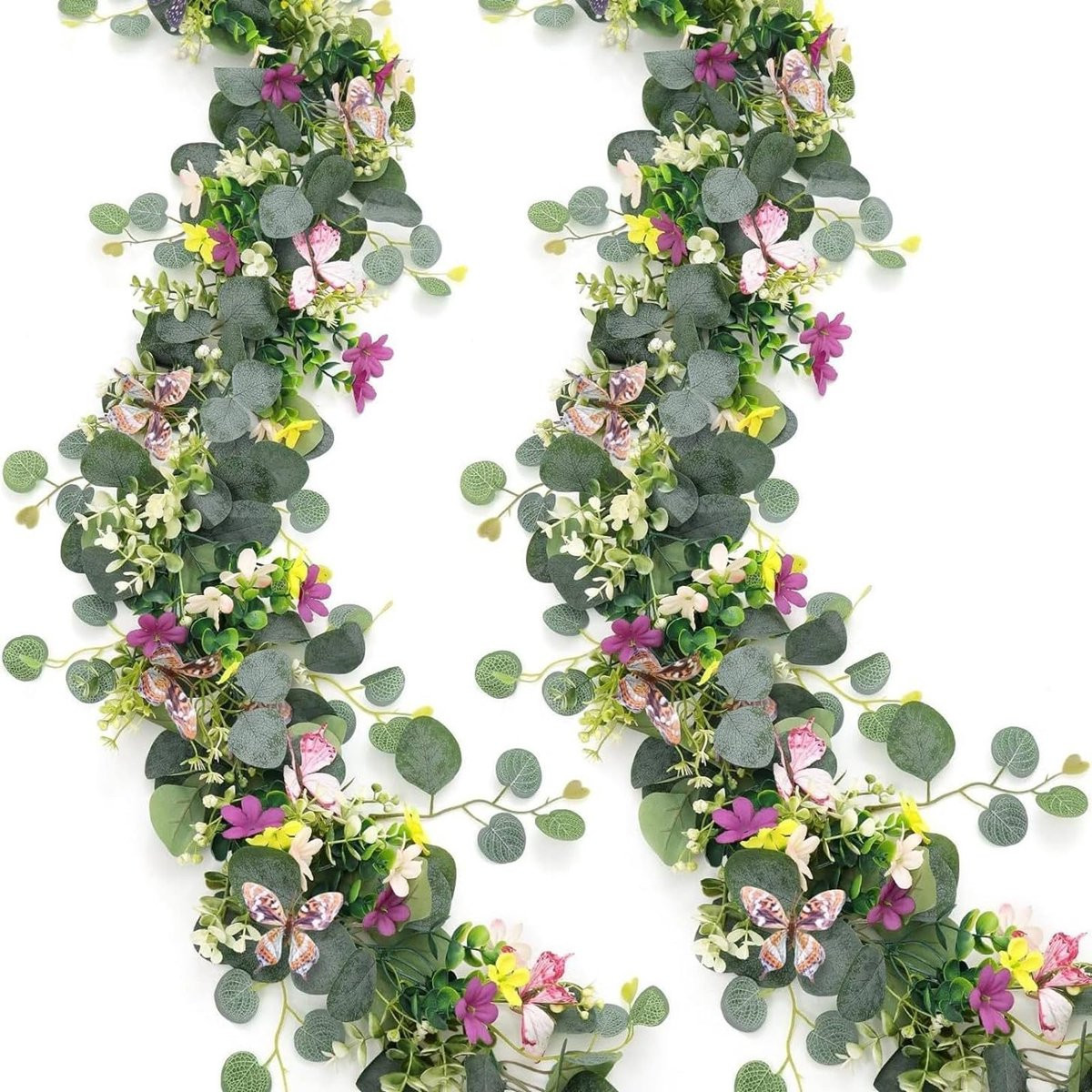 Omgoods - 2 Stuks Groene Eucalyptusslinger voor Decoratie