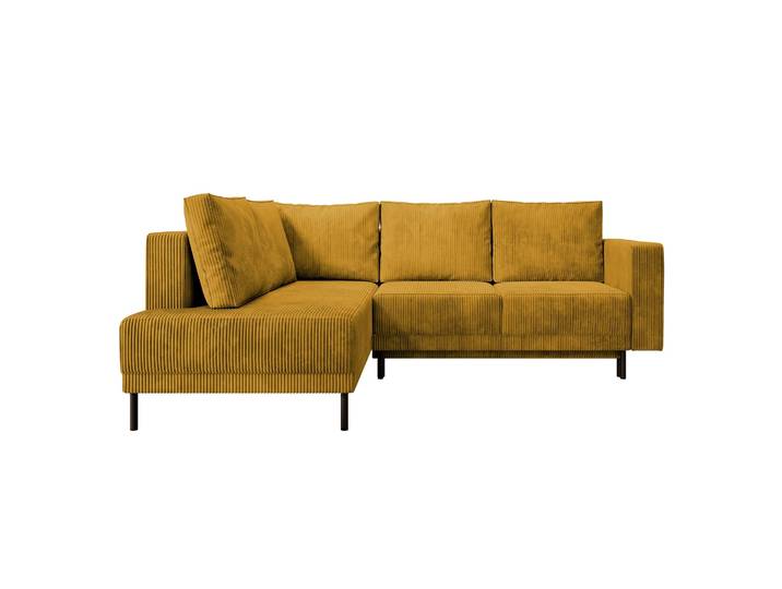 Ecksofa Rodario mit Schlafunktion und Bettkasten, senfgelber
