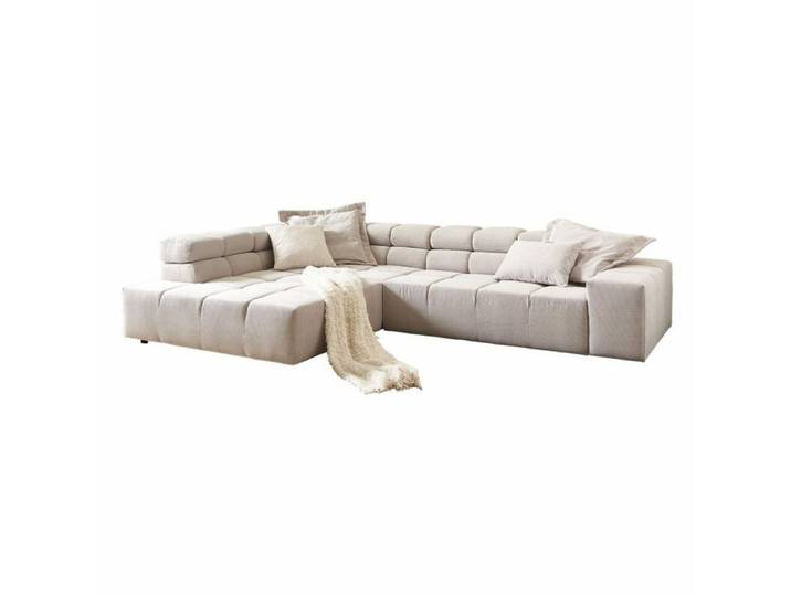 Candy Careno Ecksofa Cord oder Velours - Feincord silver , links