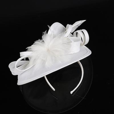 Fascinators Kentucky Derby Hut Kopfbedeckung Organza Polyester/Polyamid Bowler/Cloche Hut Fedora Hut Vintage-Stil elegant mit Federapplikationen Kopfbedeckung Kopfbedeckung