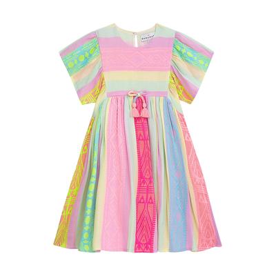 Sommerkleid DANAMADE "DANAMADE Dresses DRONJA", Mädchen, Gr. 134, bunt (multicolor), Obermaterial: 100% Baumwolle. Futter: 100% Baumwolle, Kleider Sommerkleid