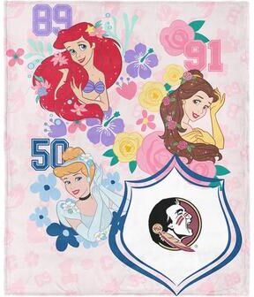 NCAA Disney Princesses Game On Girls Silk Touch Throw Blanket