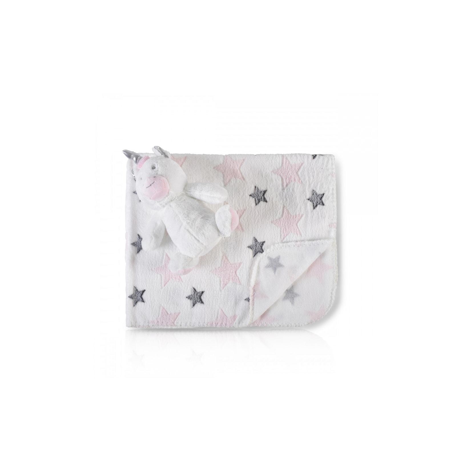 Cangaroo Babydecke 90 x 75 cm mit Plüschtier kuschelige Babydecke Krabbeldecke rosa