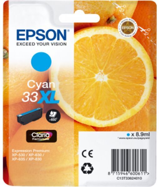 Epson 33XL (C13T33624012) - Cyan - Druckerpatrone - Hohe Kapazität