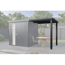 Wolff Finnhaus Terrasse 2020 Anthrazit für Metall Gartenhäuser Ulrik & Linnea