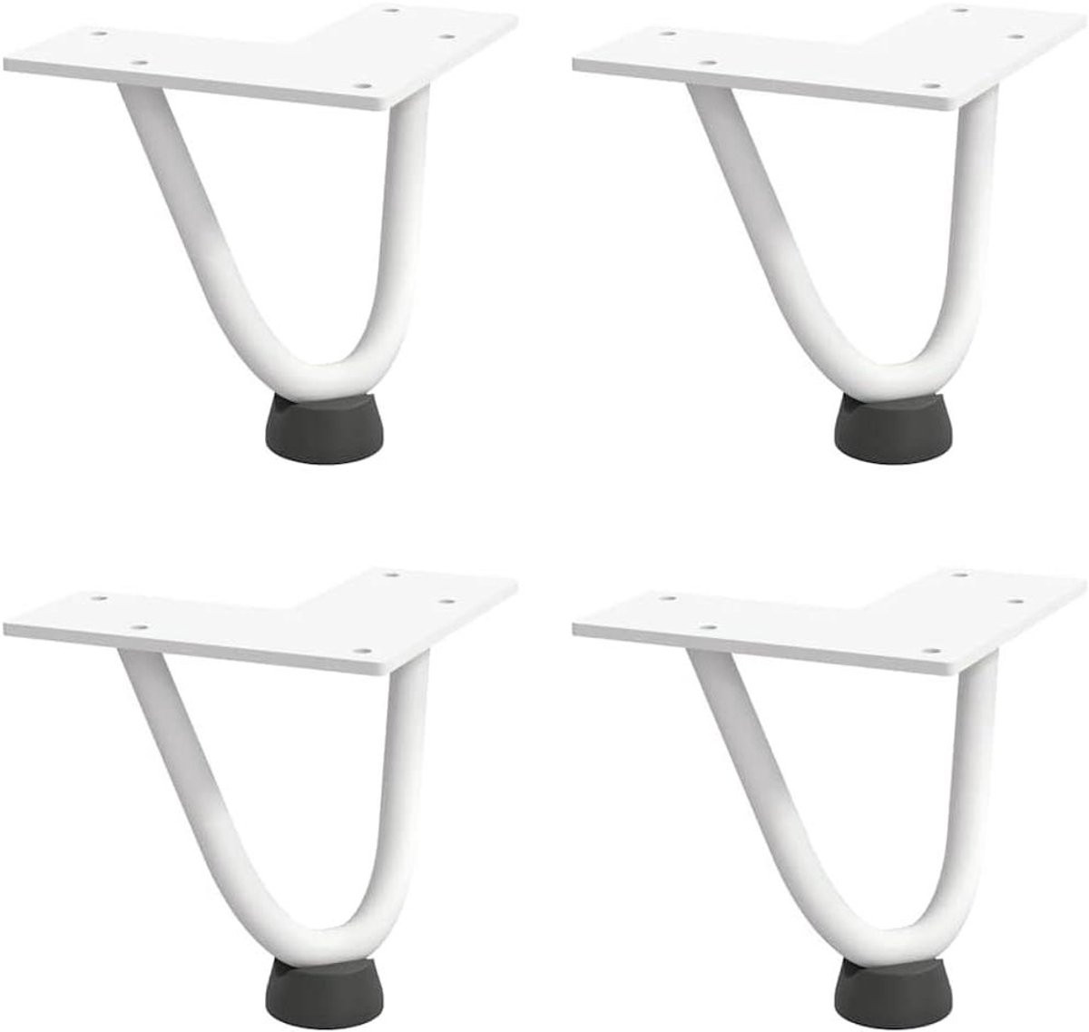 Tafelpoten Set Wit - Verstelbare Meubelonderstellen - Hoogte: 10 cm