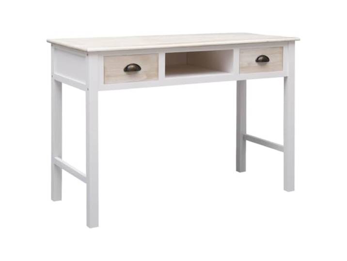 Kaorsrow Konsolentisch 110x45x76 cm, Beistelltisch aus Holz, Weiß Vielseitiger Tisch für Flur und Schlafzimmer mit 2 Schubladen sowie praktischer offener Ablage für Alltagsgegenstände.