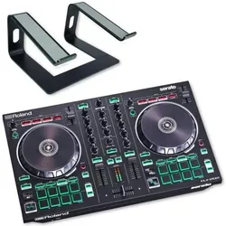 Roland DJ-Controller DJ-202 mit Laptopständer BK, DJ Controller