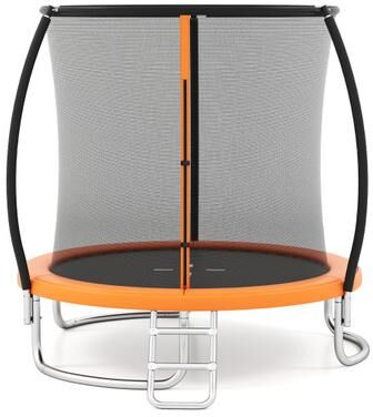 Costway 8FT Outdoor Heavy-Duty Recreational Trampoline-Orange