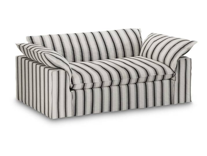 HKliving 2-zits Bank Nomad 204cm, Rocco stof - Chalkstripe