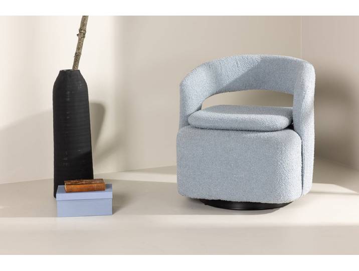 Designer Lounge Sessel Velina – moderner Bouclé-Sessel in vier Farben - Weiß - Bouclé - Luxusbetten24