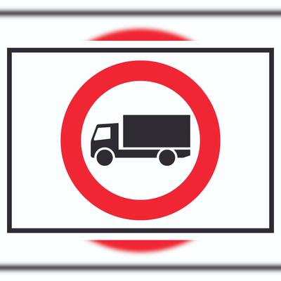 HB-Druck LKW Durchfahrt verboten Symbol Schild A6 Rückseite selbstklebend