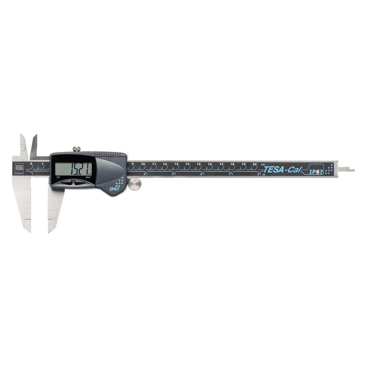 Tesa Technology CAL Digitaler Messschieber IP 67 Messbereich 0-200 mm Antriebsrad eckig (5 cm) (00530142)