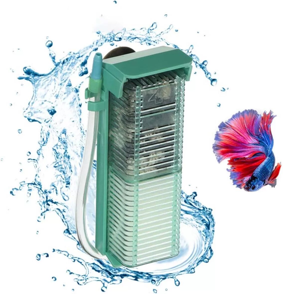 INF Filtre d'aquarium compact avec cartouche éponge jetable - Filtration profonde et remplacement facile