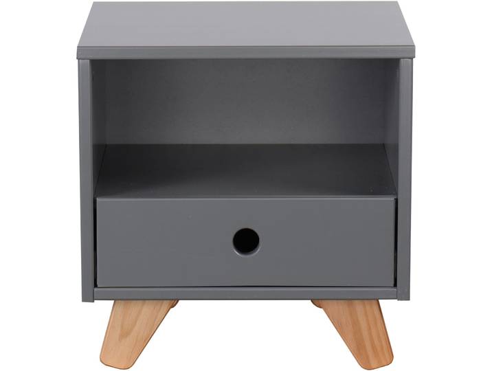 Nachttisch Akai Grau, Braun Pinie, MDF B 40 H 40 cm