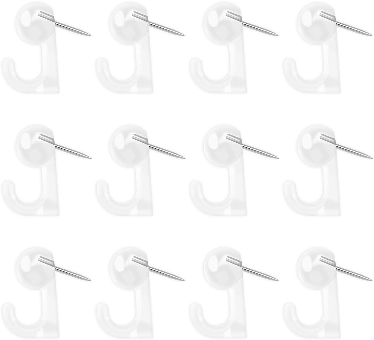 Dailygoods Push Pin Haken - 100 stuks - Transparant - Kunststof en Metaal