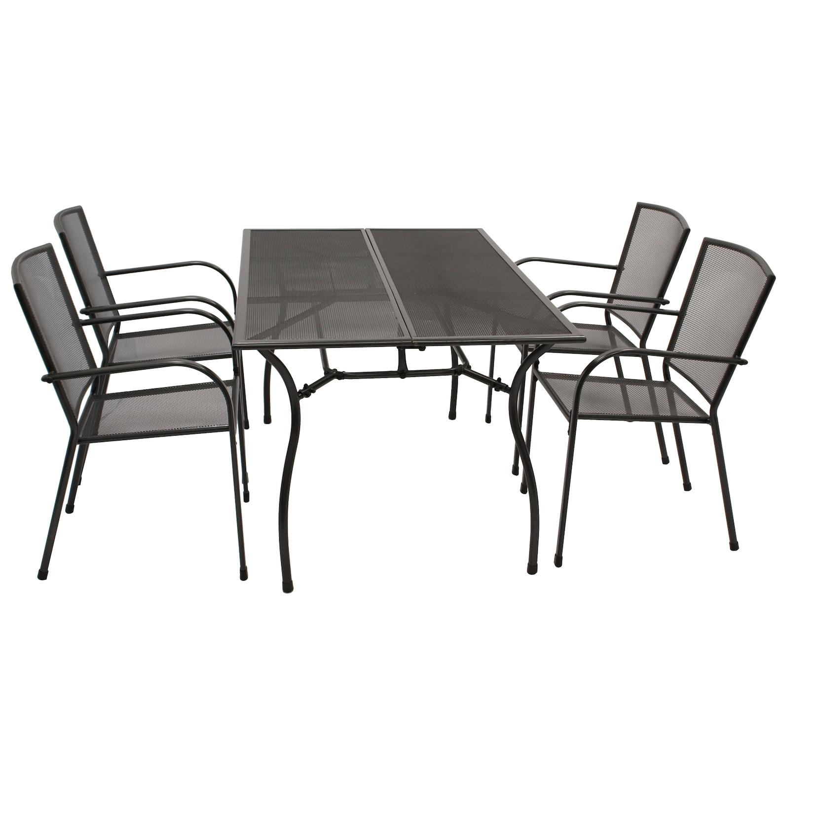 Garnitur CLASSIC 5-teilig, Streckmetall anthrazit (Tisch 90x150cm)