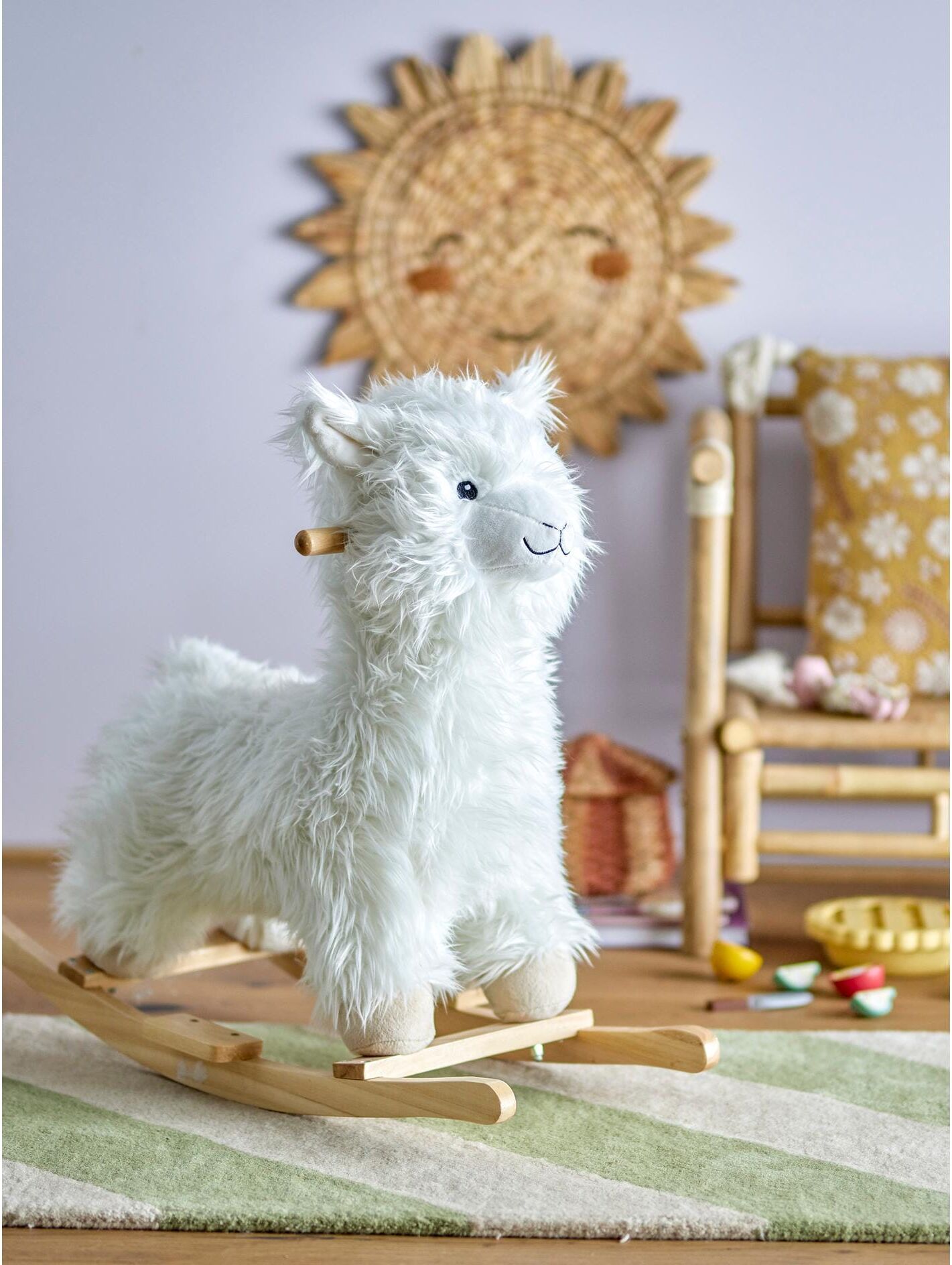 Schaukeltier BLOOMINGVILLE "Kinto Lama", Baby, weiss (weiß), Polyester, Schaukeltiere Schaukeltier weiß Einheitsgröße