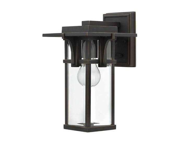 HINKLEY Aussenwandleuchte Manhattan, bronze / altmessing, Metall, Industrielles Design, Wandleuchte außen