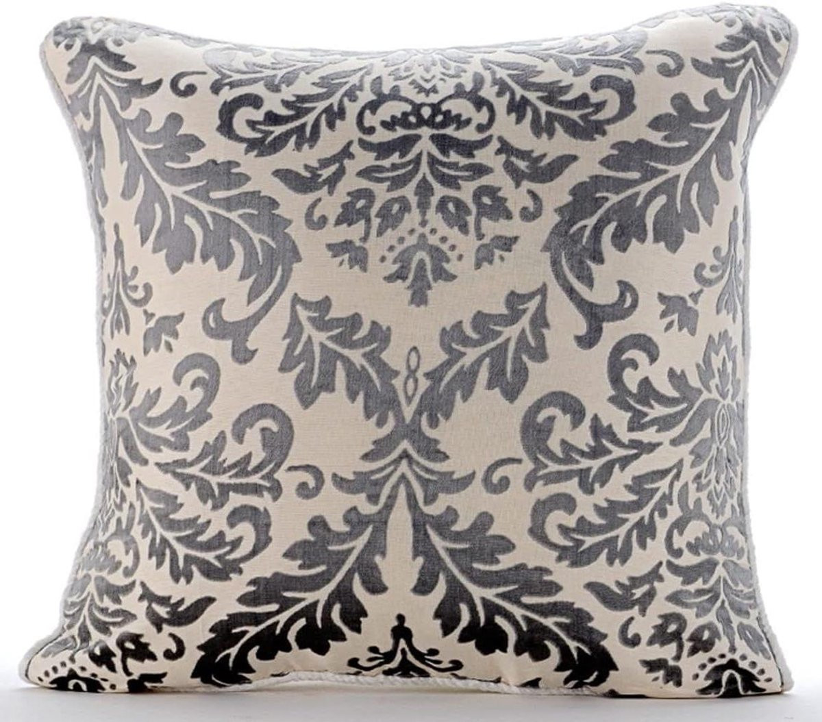 Decoratieve kussenhoes van handgemaakt burn-out fluweel in groen - 55 x 55 cm