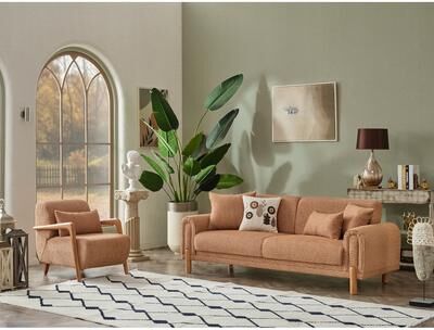 Furnia Zaha 3 Pieces Living Room Sets 1 Sofa 2 Chair