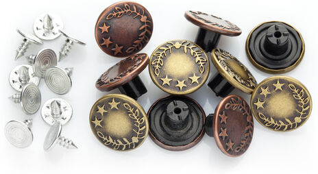 buttinette Jeansknöpfe, altbronze/altkupfer, Größe: 17 mm Ø, Inhalt: 20 Stück