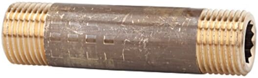Riegler Rohrdoppelnippel, G 1, Länge 120 mm, Messing blank (LN 100120)