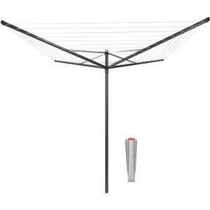 Brabantia Wäschespinne Topspinner 290343 anthrazit, 50m Leinenlänge, mit Bodenhülse