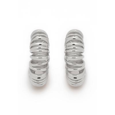 Paar Creolen FILIPPA FIRENZE "Allora", silber (silberfarben), Ohrringe, Damen, Edelstahl, mit Versilberung