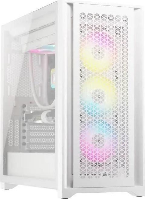 PC Gehäuse Corsair iCUE 5000D RGB Airflow, Midi-Tower, 3x AF120 RGB Elite Lüfter, iCUE Lighting Node PRO, Weiß