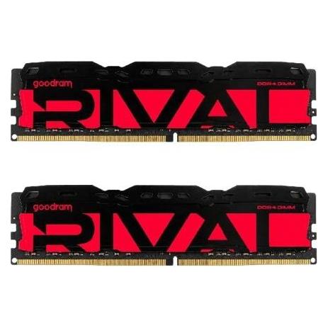 Goodram Pamięć DDR4 Rival Radiant 16GB (2*8)/3200 CL16 czerwona (3200 MHz, DDR4-RAM, DIMM) (GGRRD4-32L16SA/16GDC)