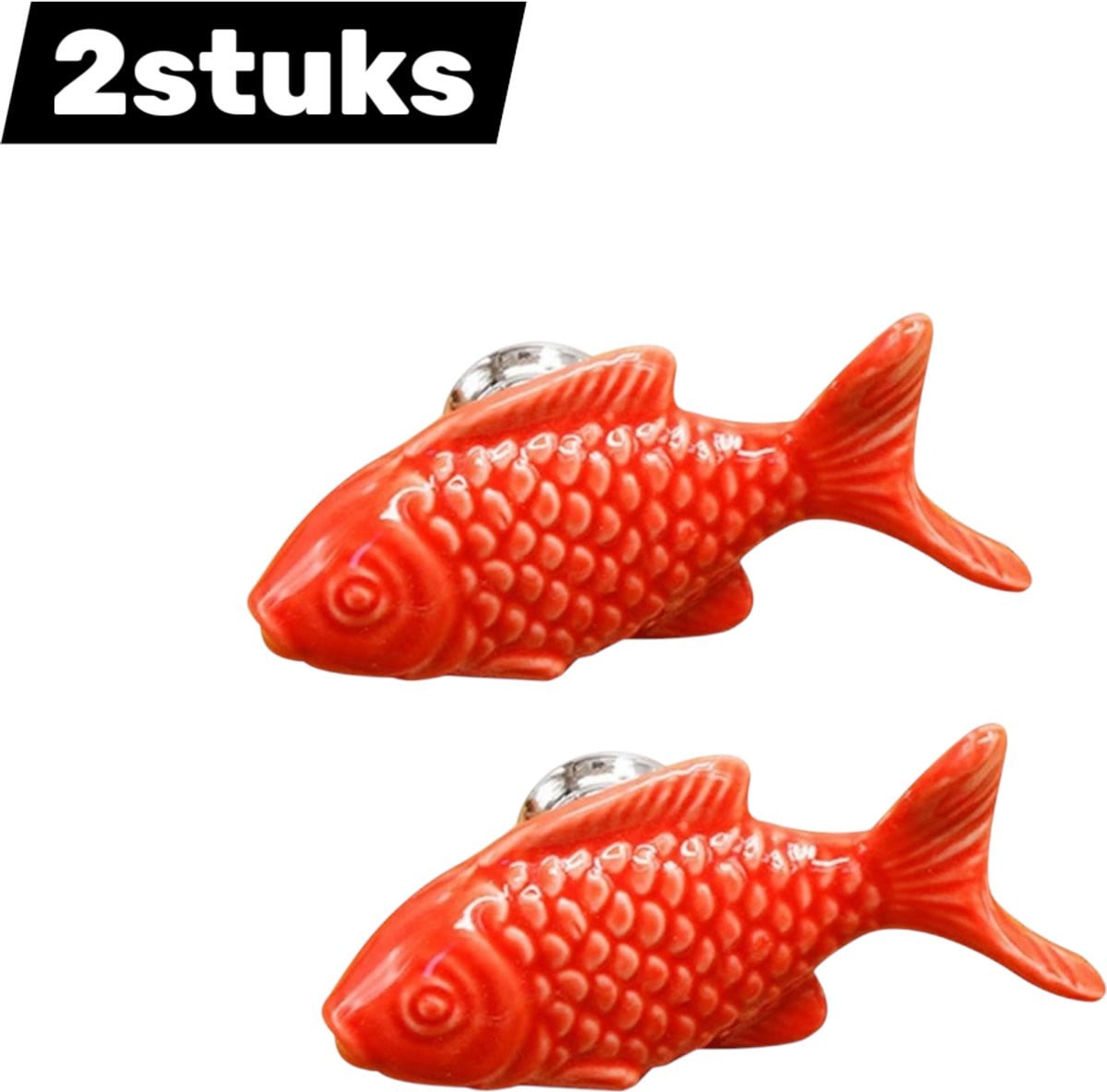 2 stuks Decoratieve handgreep met visontwerp voor keuken en meubels - Rood