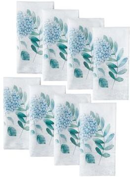 Threadmade Hydrangea Sketch Double Border Napkin, Set of 8 - 17x17