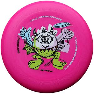 eurodisc Wurfscheibe Ultimate Junior Monster, Freizeitscheibe, 145g, pink mit Motiv, Ø 24,5cm