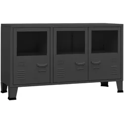 Helloshop26 - Sideboard Anrichte Kommode Schrank Aufbewahrungsmöbel Küchenorganizer Wohnzimmer Industrie 105 x 35 x 62 cm Metall und 02_0035678