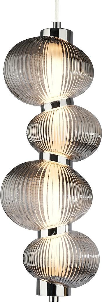 Milagro BOLLA Moderne design hanglamp met gerookt glas en chroom, LED 17W