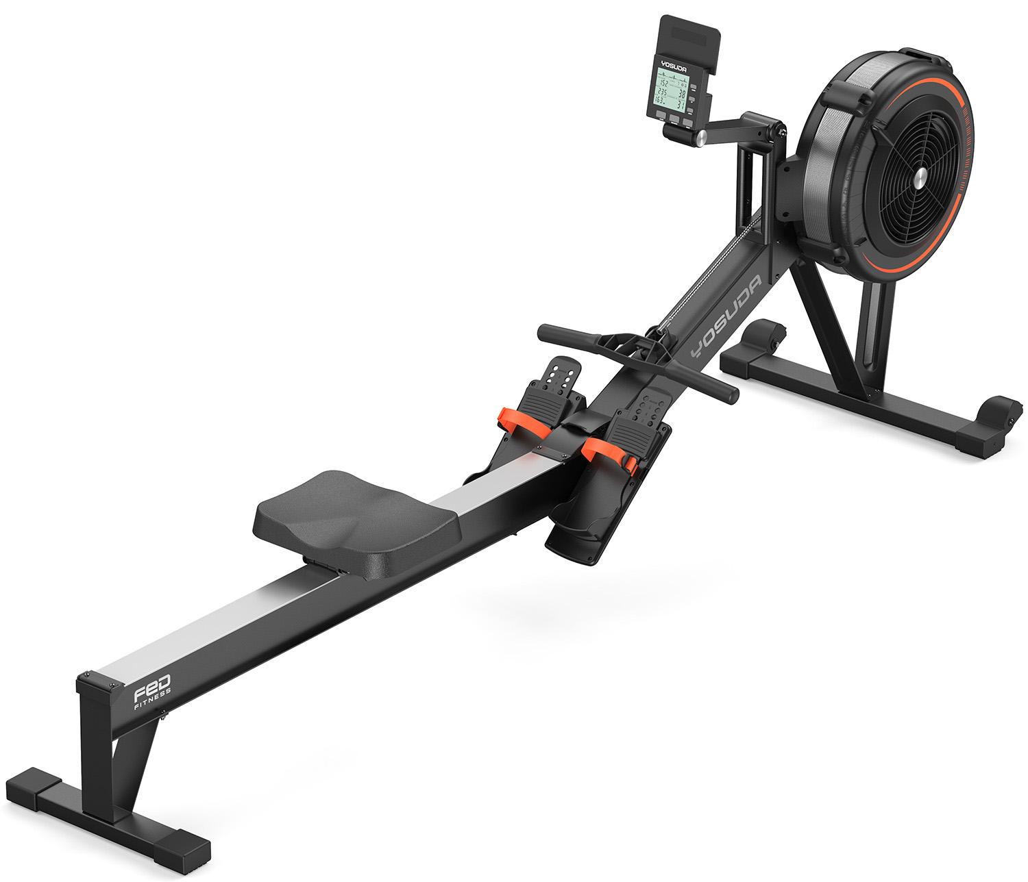 YOSUDA R2 Rudergerät für Zuhause klappbar, selbstversorgtes Display, 10 Widerstandsstufen, lange Schiene, 4-fache Anzeige, Bluetooth & App