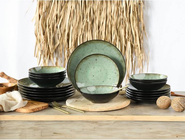 Service de table 30 x 30 x 31cm Vert/Noir