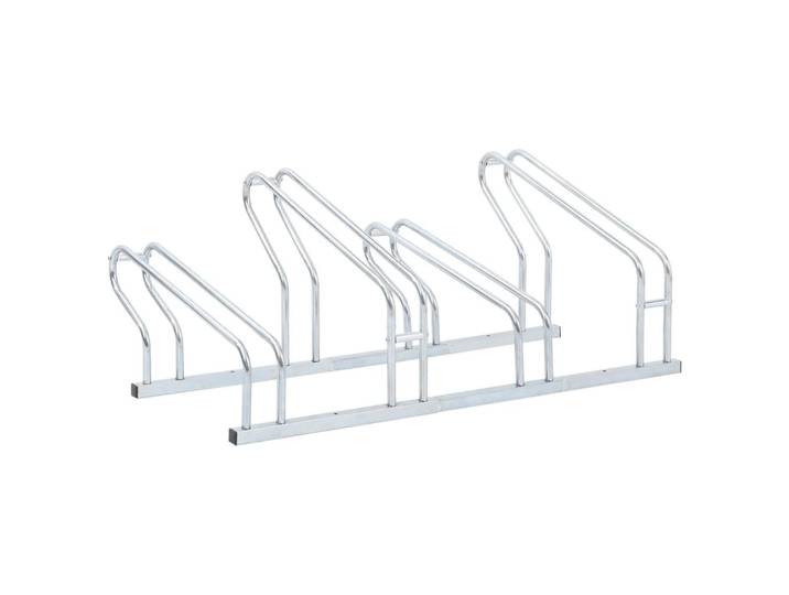 vidaXL Fahrradständer Für 4 Fahrräder Freistehend Verzinkter Stahl, Silberfarben, Metall, 41x42x103.5 cm, Freizeit & Co, Sport & Fitness, Fahrräder, Fahrradzubehör