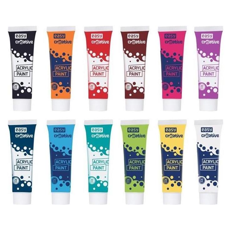 Easy Kreative Acrylfarben 12 Farben (20 ml) (485373)