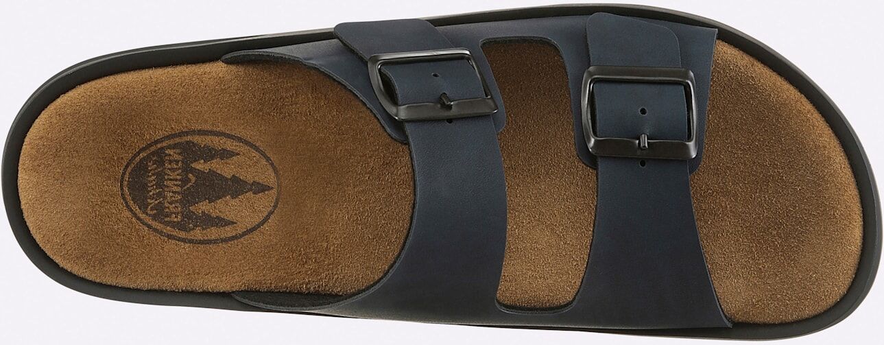 Pantolette FRANKEN-SCHUHE, Herren, Gr. 44, Textil, marine, Lederimitat, Schuhe Pantolette marine 44, Textil