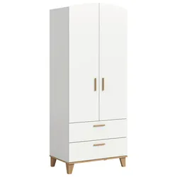 Drehtürenschrank STELLA Weiß, Eiche Artisan