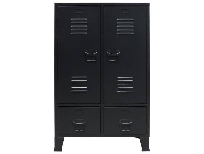 LEU Armoires Garde-robe Métal de style industriel 67 x 35 x 107 cm Noir
