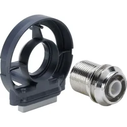 Viega Zulaufflansch 734626 68,2 mm, Kunststoff grau, für Wasserzulauf, mit Befestigungsschrauben