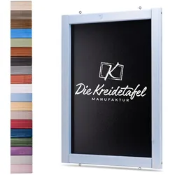 Die Kreidetafel Manufaktur Kreidetafel mit Holzrahmen / Glockenblumenblau 50x100cm