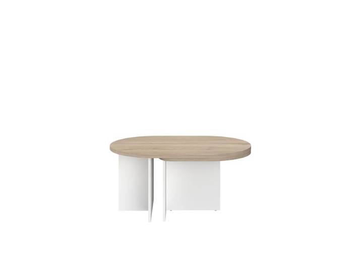 Table basse plateau pivotant WENDY imitation chêne