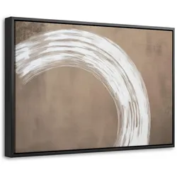 LEINWAND Bilder mit Rahmen - Farbe - Braun - Japandi - 60x40